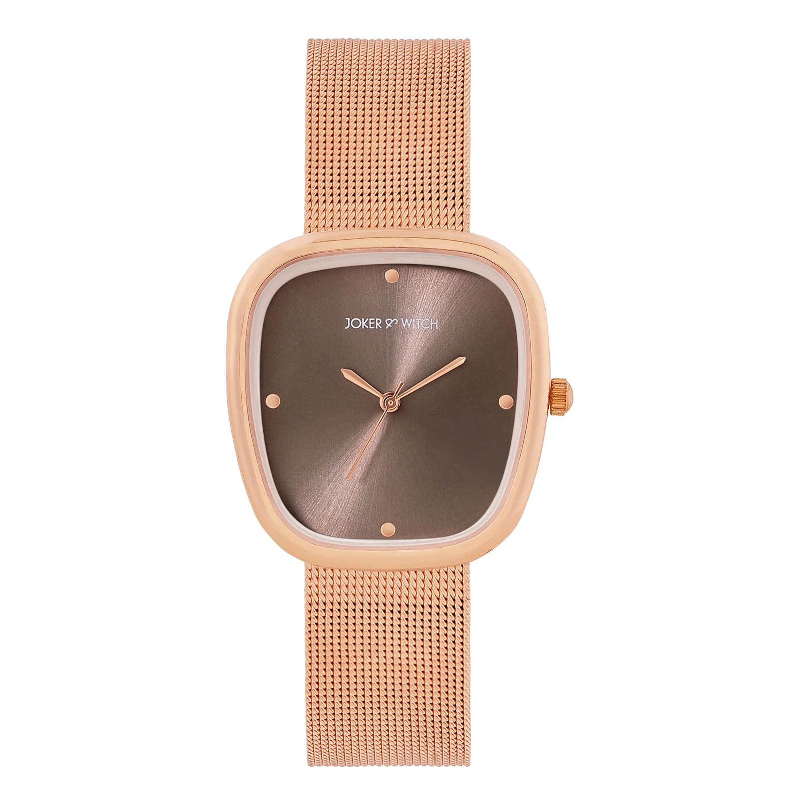 Verity Mocha Medium Square Dial Rose Gold Mesh Strap Women's Watch - Image 3