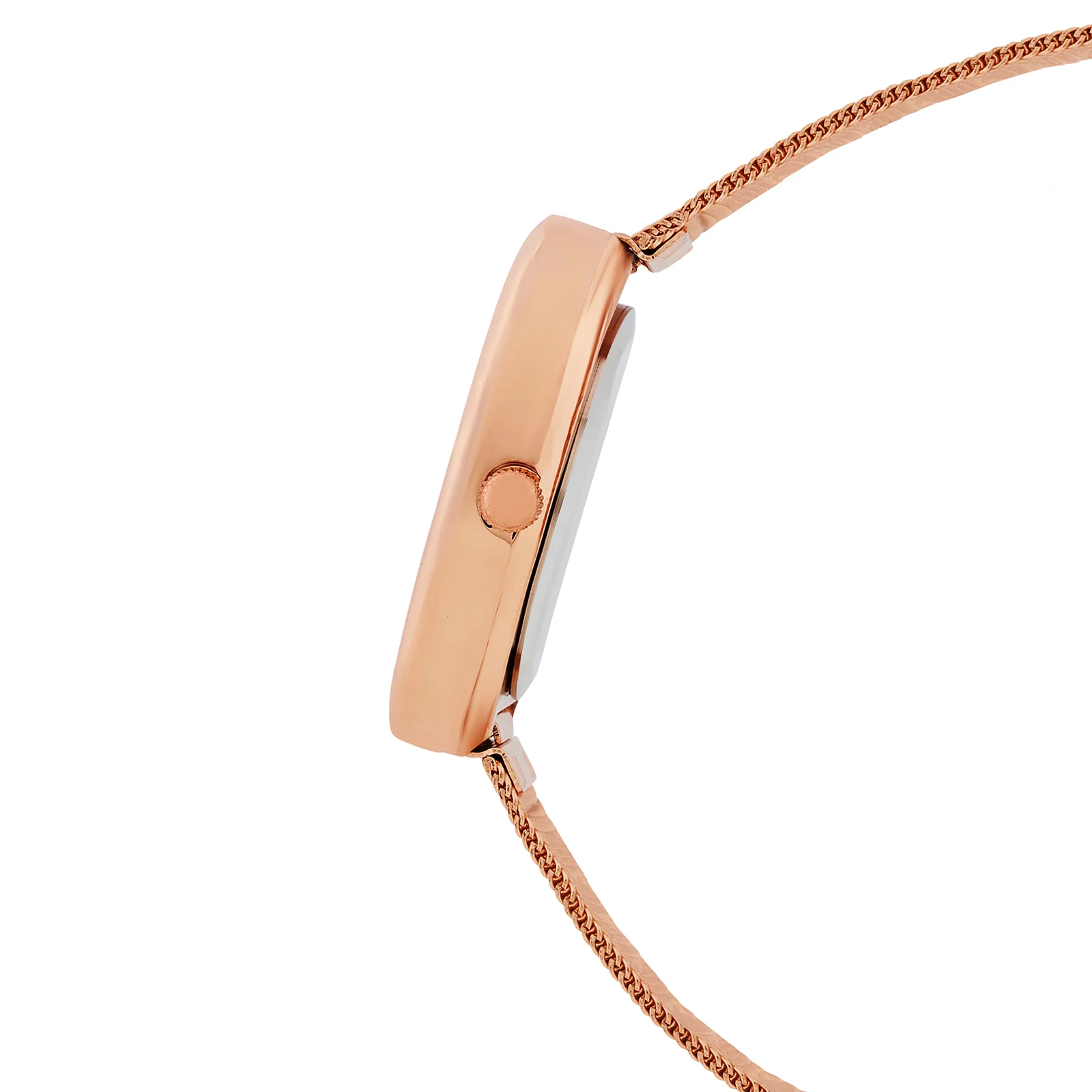 Verity Mocha Medium Square Dial Rose Gold Mesh Strap Women's Watch - Image 5