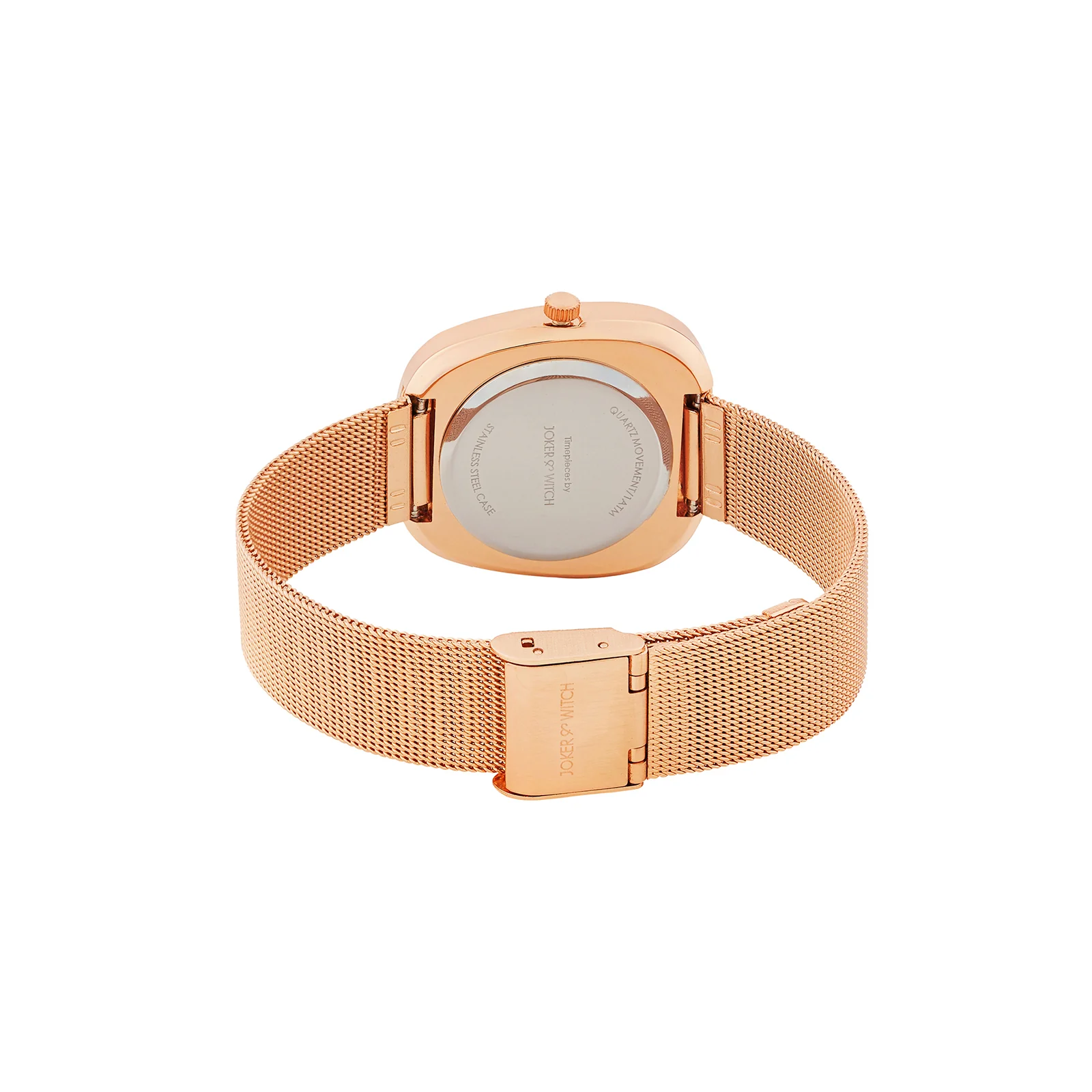 Verity Mocha Medium Square Dial Rose Gold Mesh Strap Women's Watch - Image 6