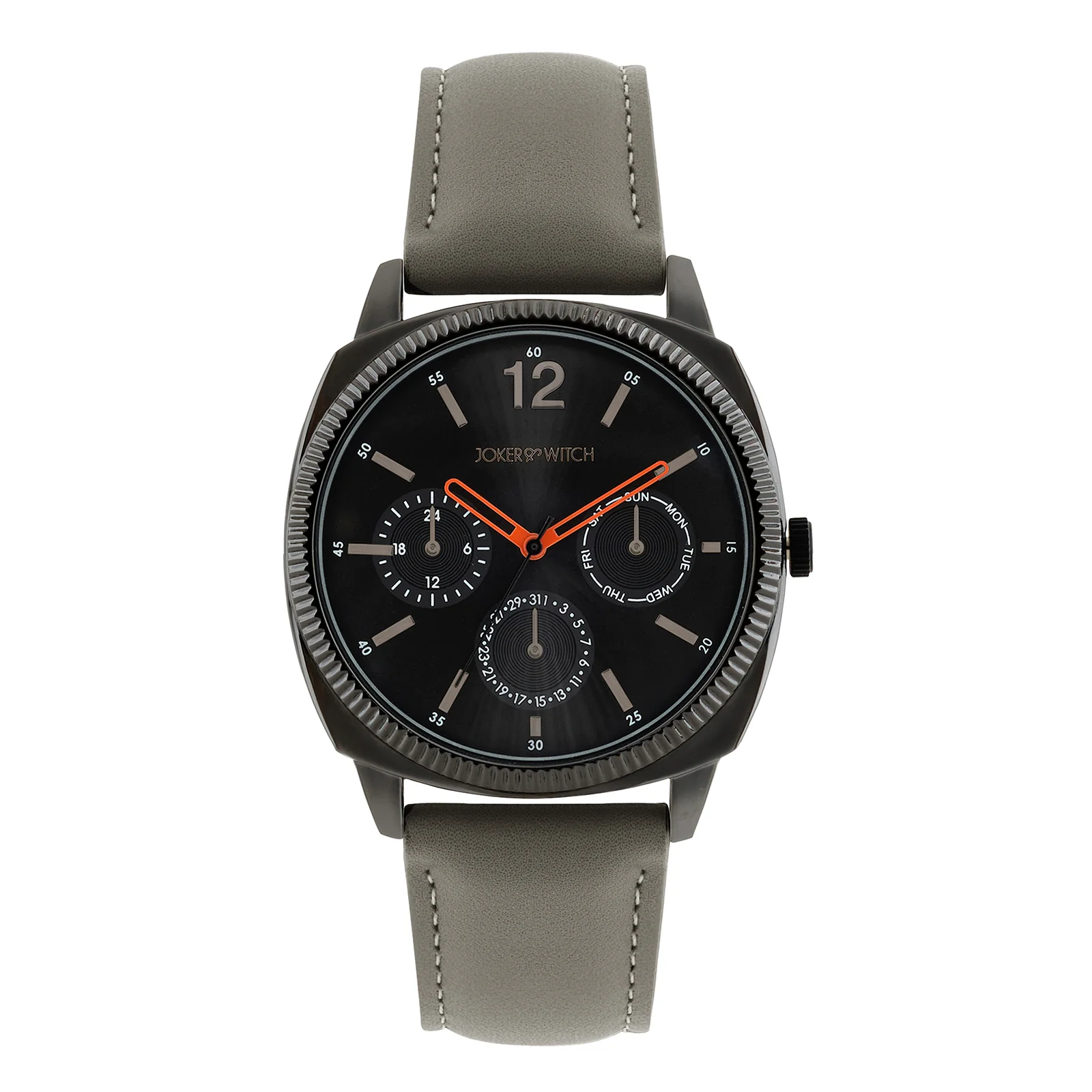 Viking Black Large Dial Grey PU Strap Men's Watch - Image 3