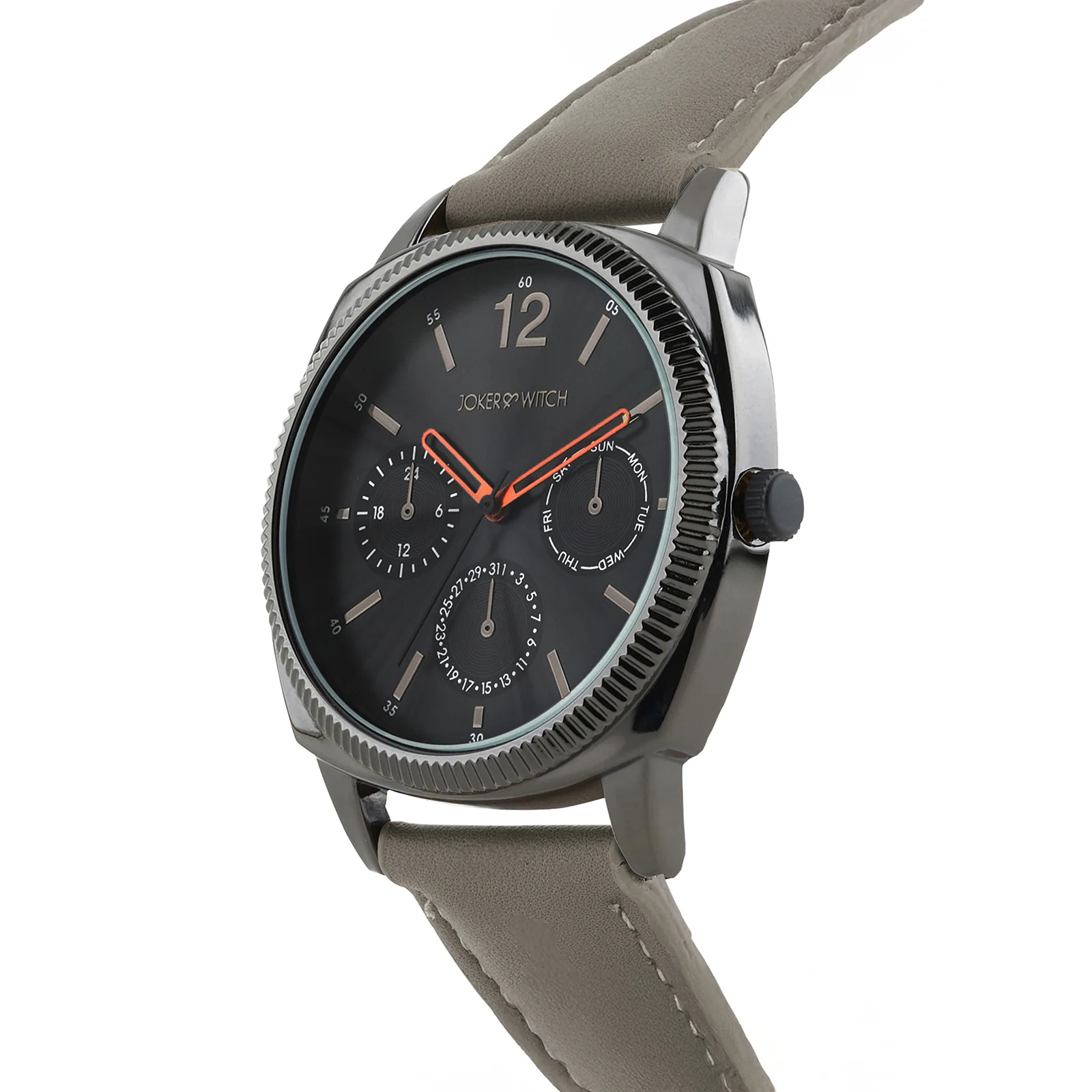 Viking Black Large Dial Grey PU Strap Men's Watch - Image 4