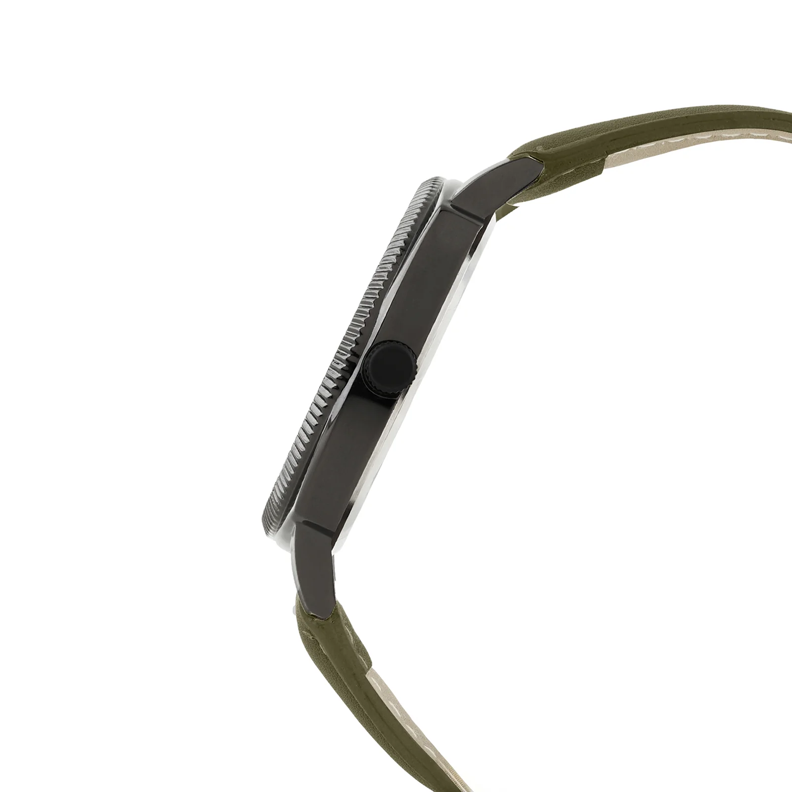 Viking Black Large Dial Olive PU Strap Men's Watch - Image 5