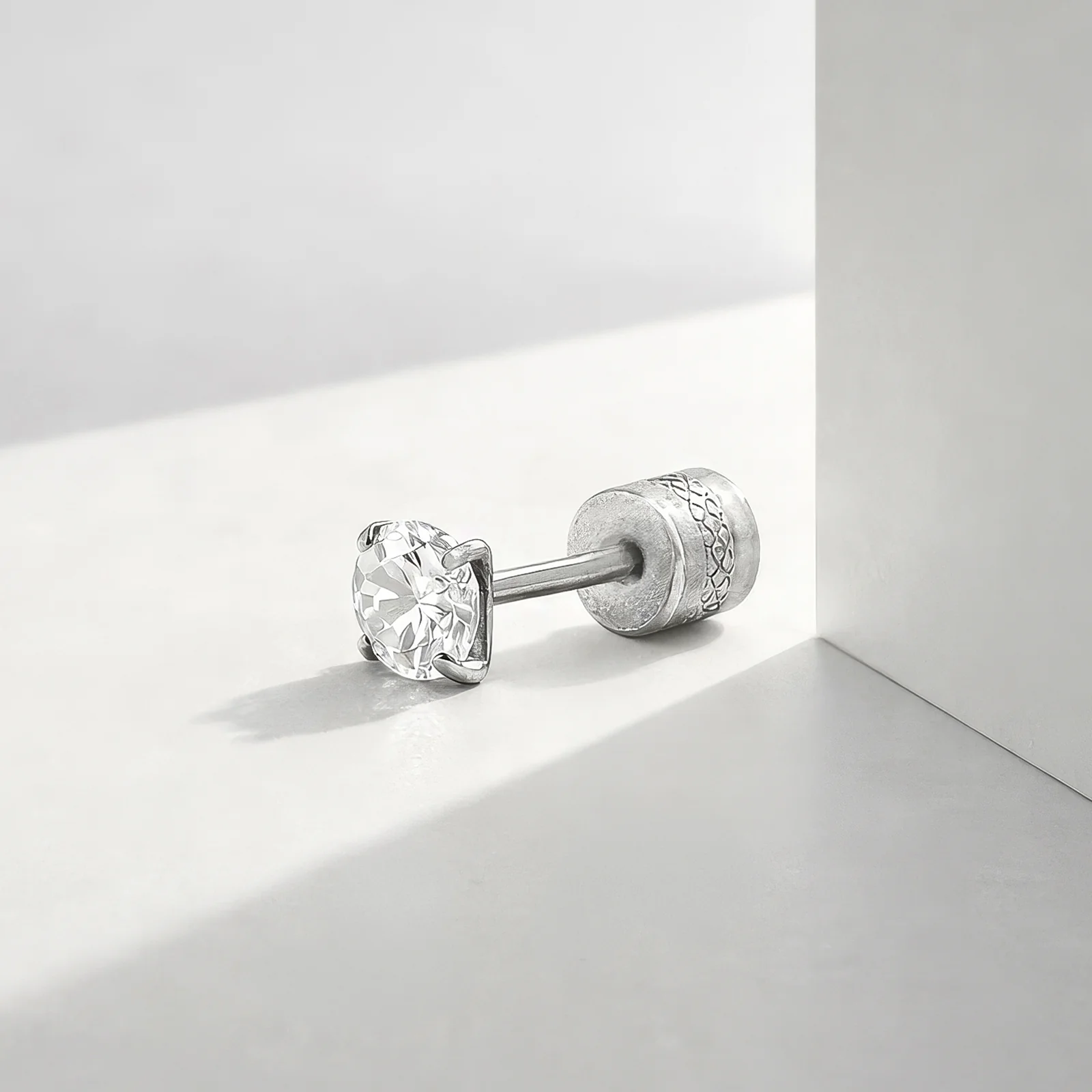 Vorto Mini Silver Men's Earrings - Image 2
