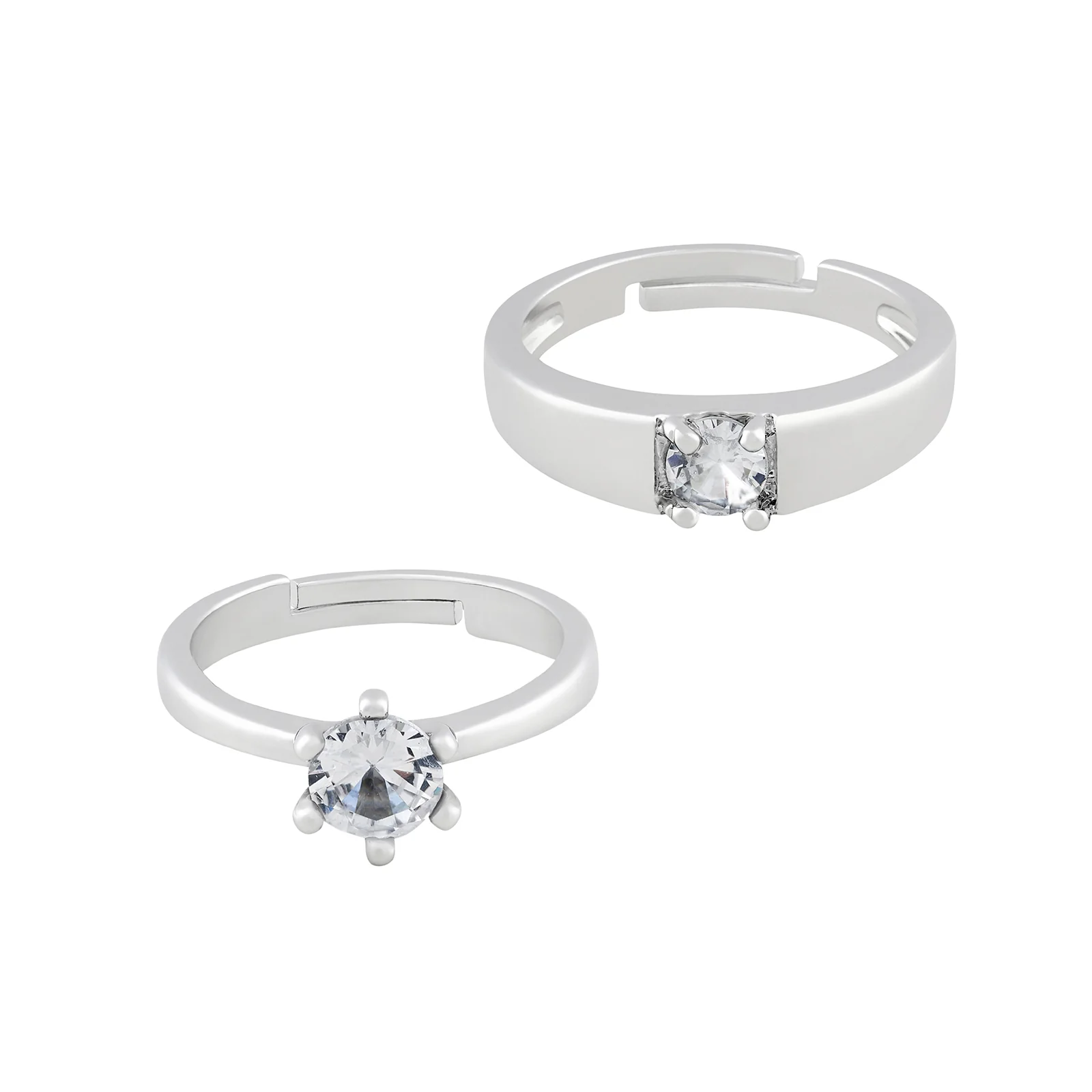 Wade & Vanessa Classic Claws Diamond Couple Rings - Image 3