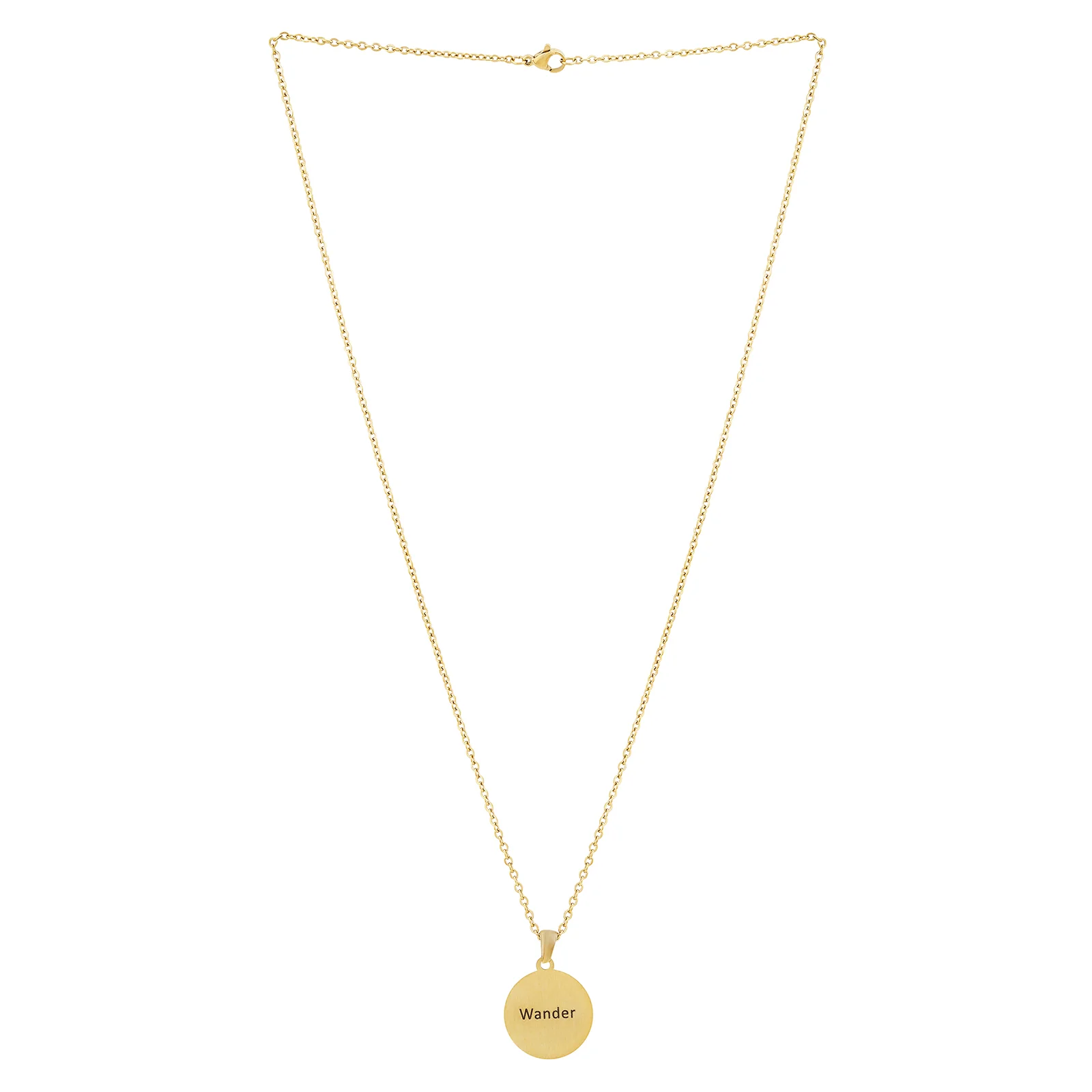 Wander Gold Women's Round Mantra Necklace - Image 3