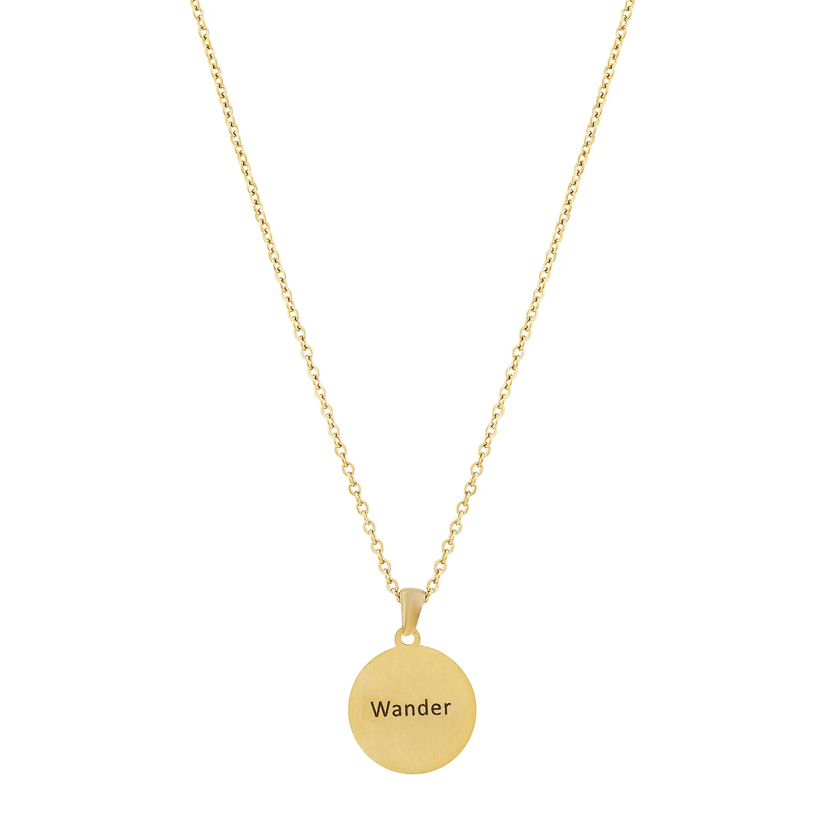 Wander Gold Women's Round Mantra Necklace - Image 5