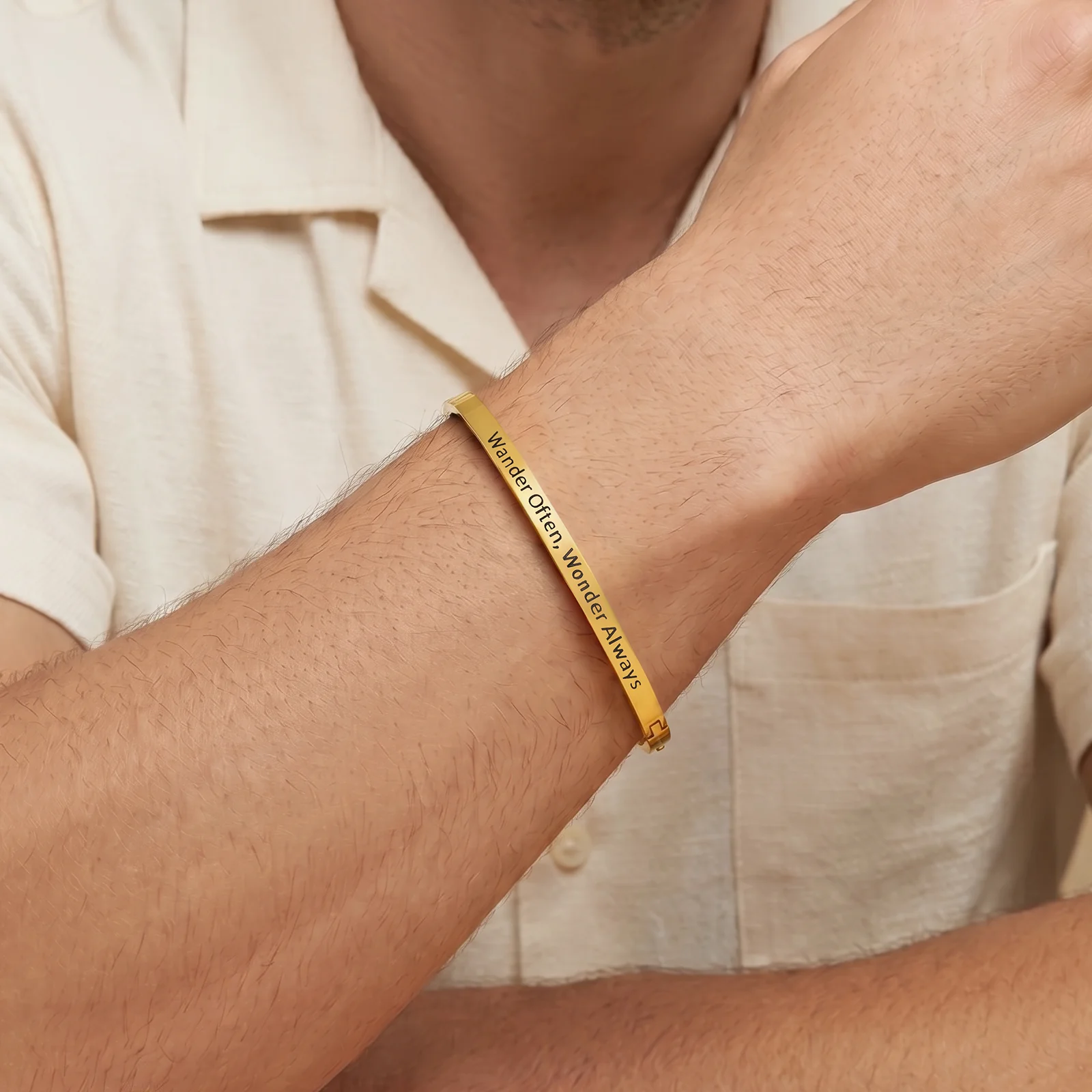 Wander Often, Wonder Always Gold Mantra Band - Image 3