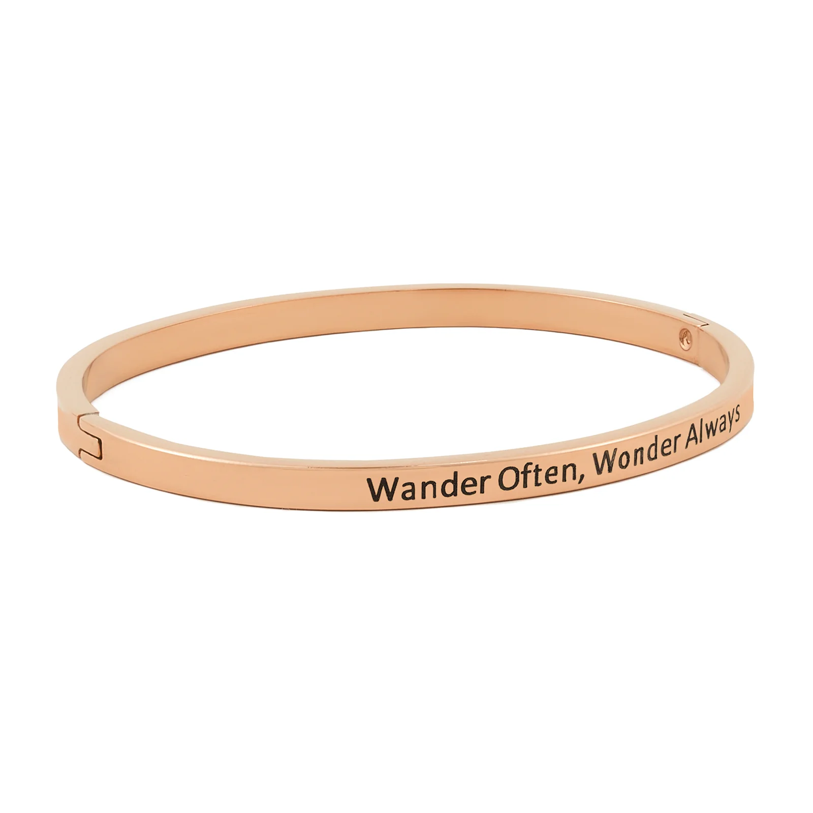 Wander Often, Wonder Always Rose Gold Mantra Band - Image 5