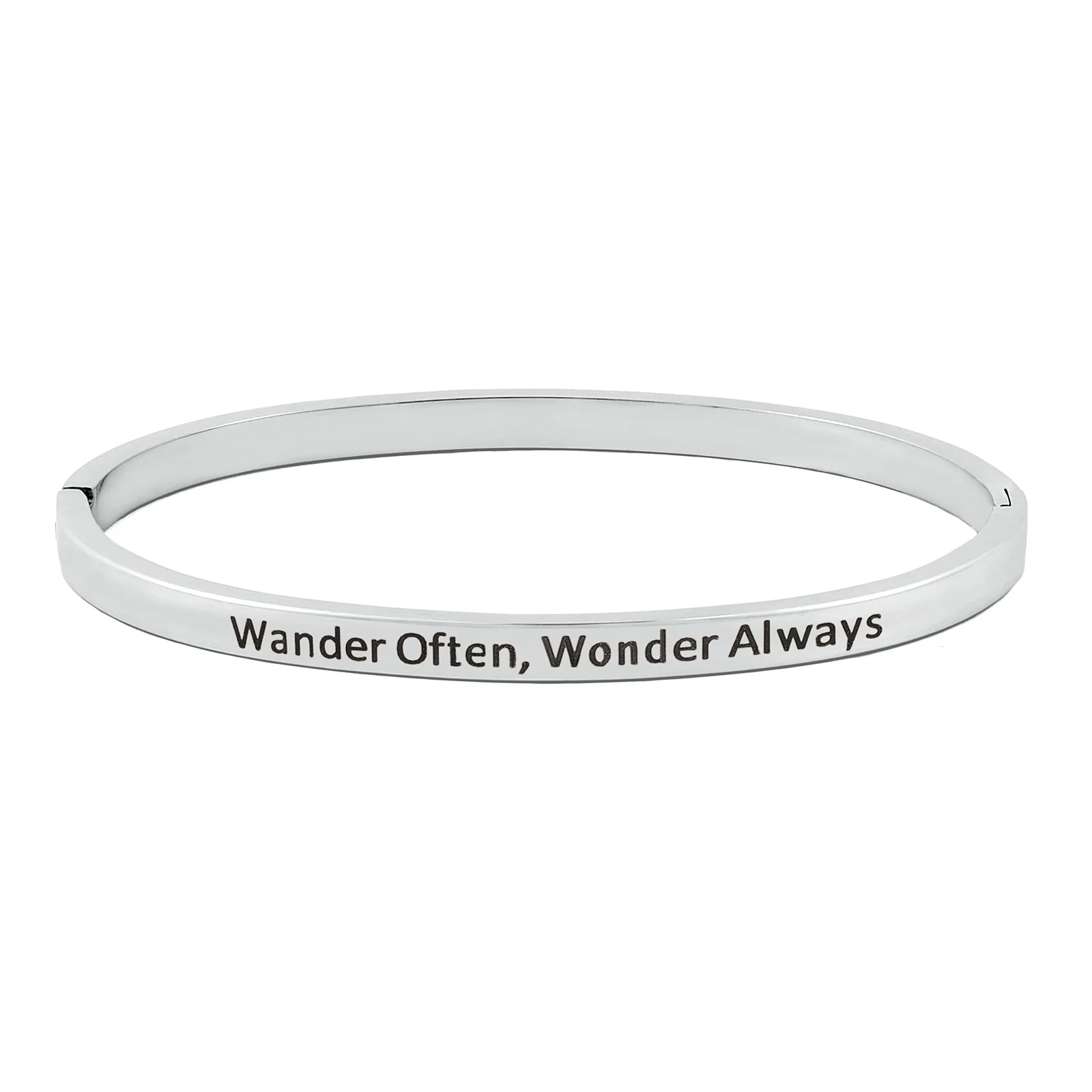 Wander Often, Wonder Always Silver Mantra Band - Image 4