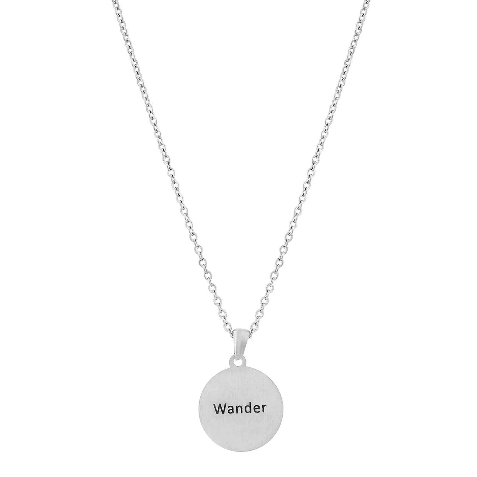 Wander Silver Women's Round Mantra Necklace - Image 5