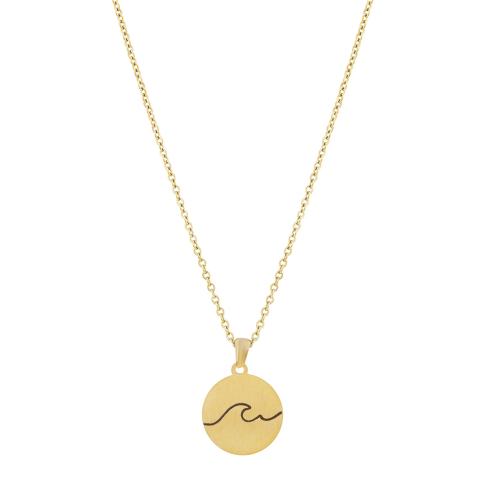 Wave Gold Women's Round Mantra Necklace - Image 5