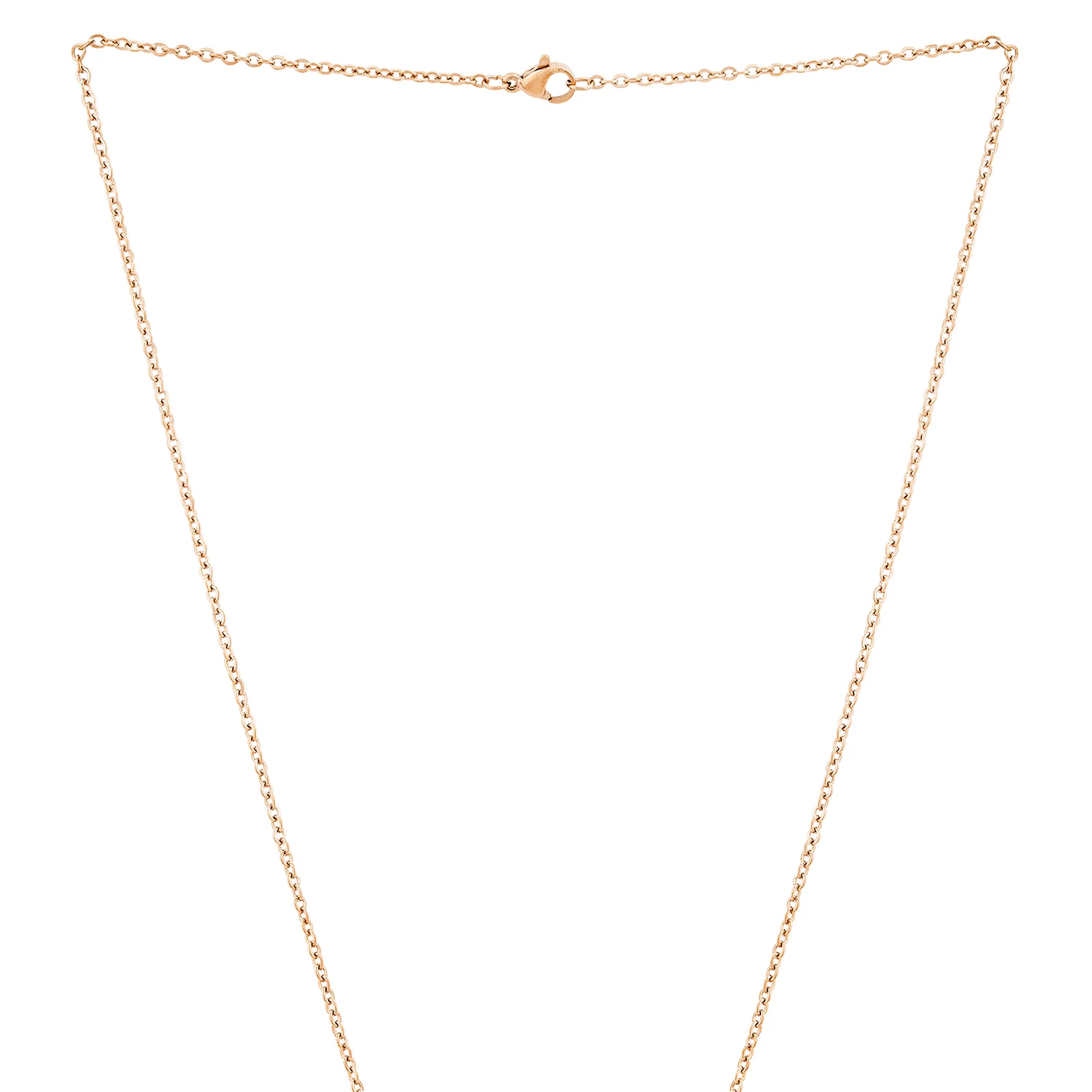 Wave Rose Gold Women's Round Mantra Necklace - Image 4