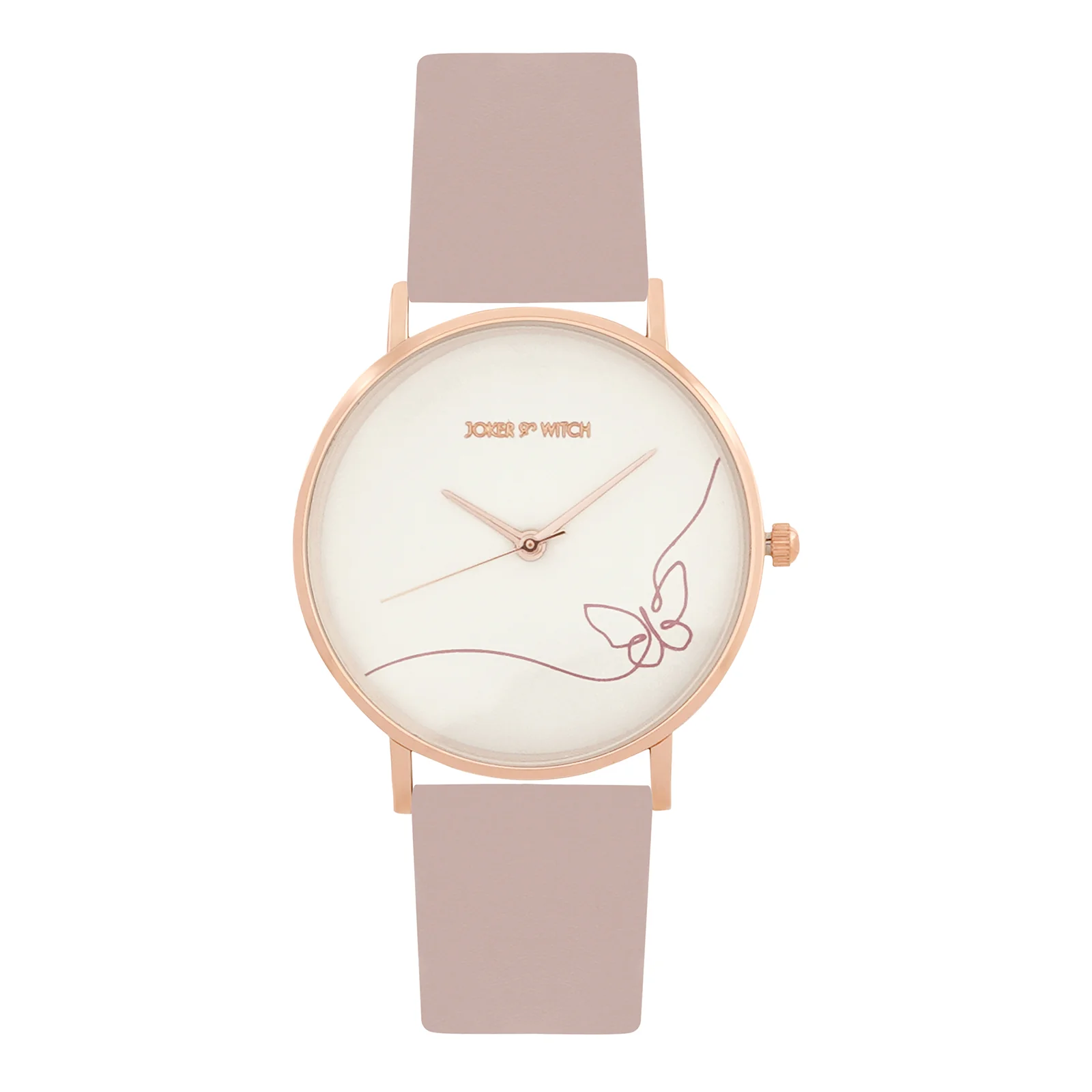 Printed Whimsical White Medium Dial Mauve PU Strap Women's Watch