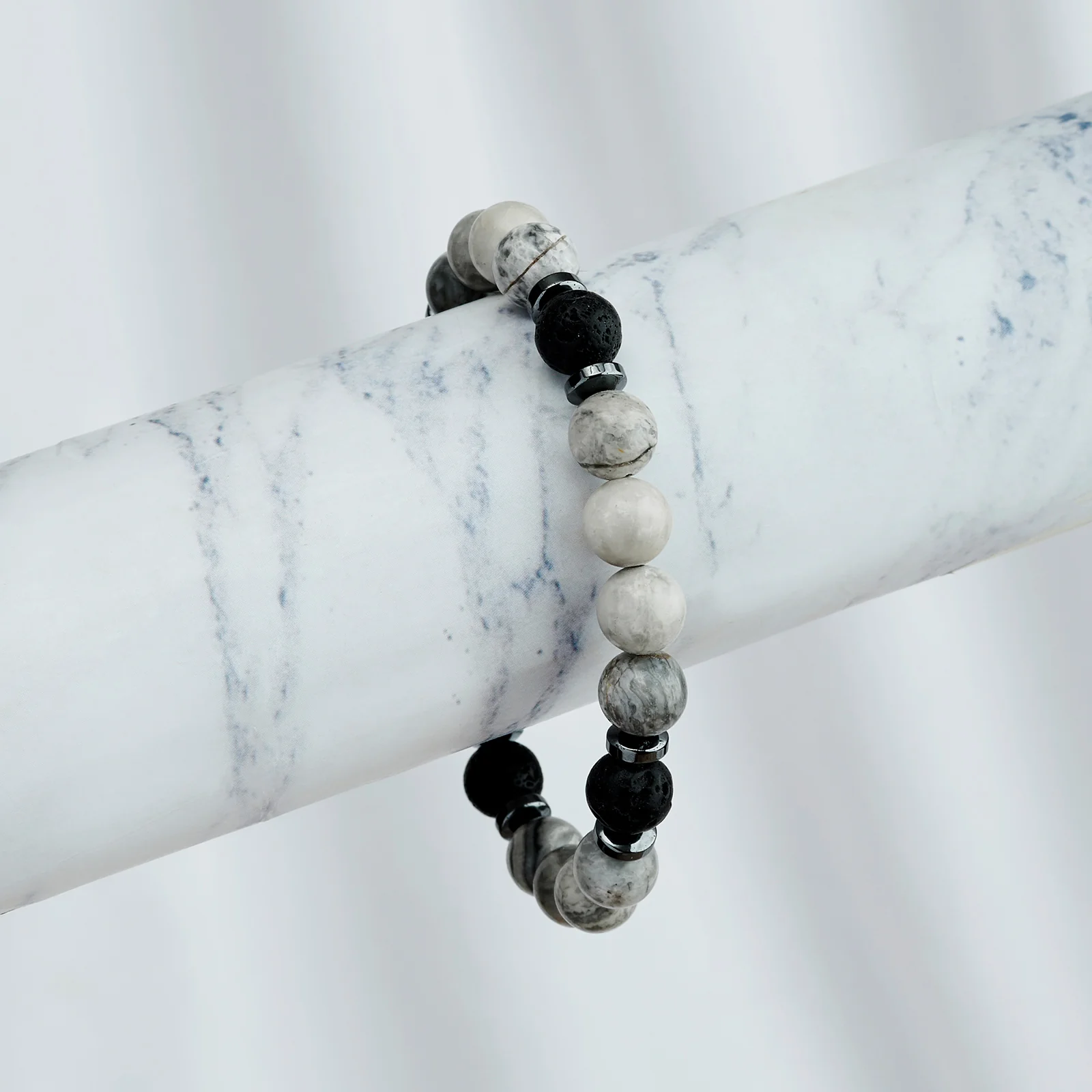 Wonderland Black And Grey Beaded Bracelet