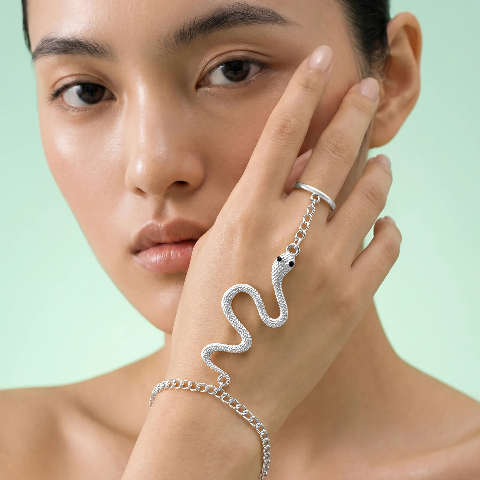Yalino Silver Women Snake Bracelet