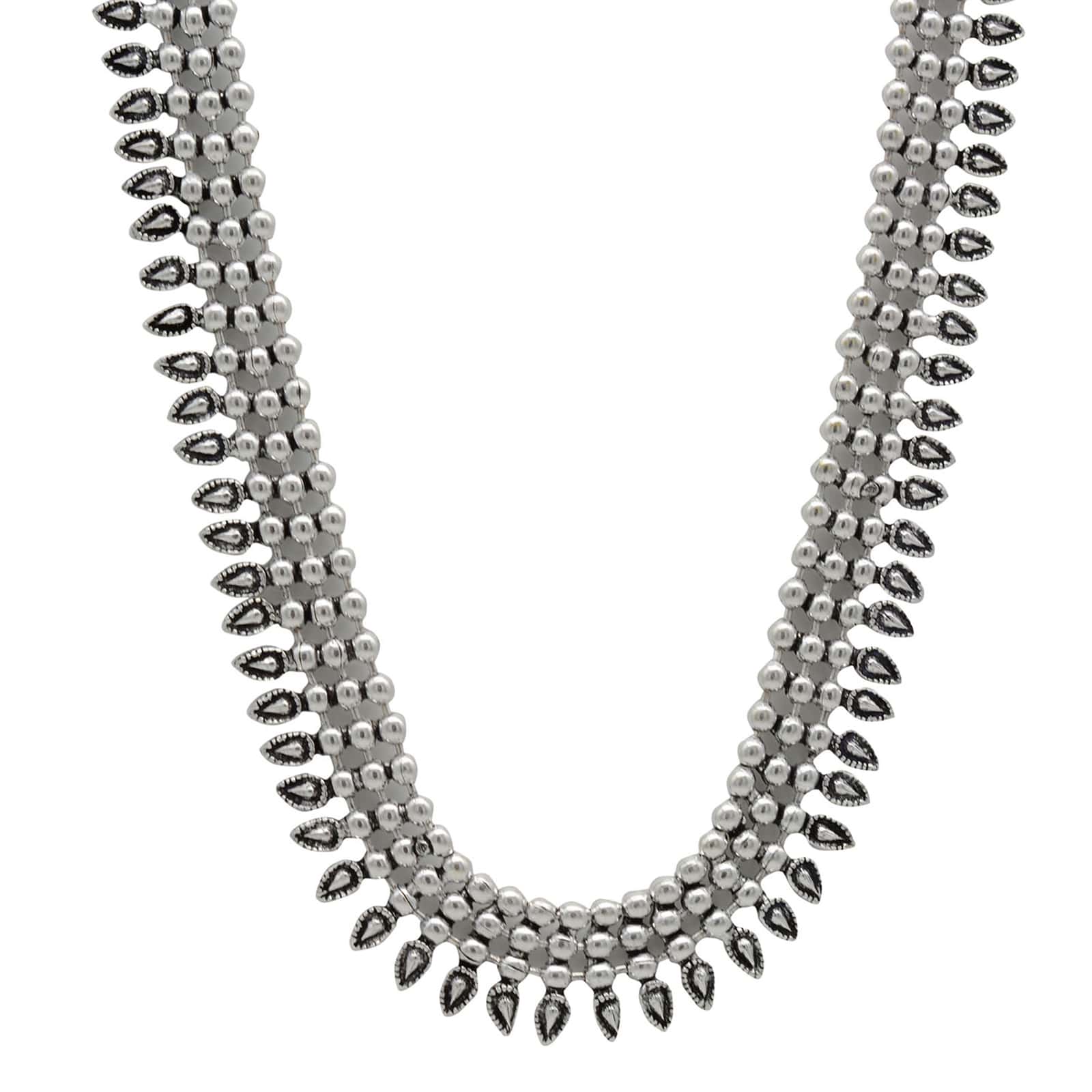Yashika Silver Oxidized Long Necklace - Image 4