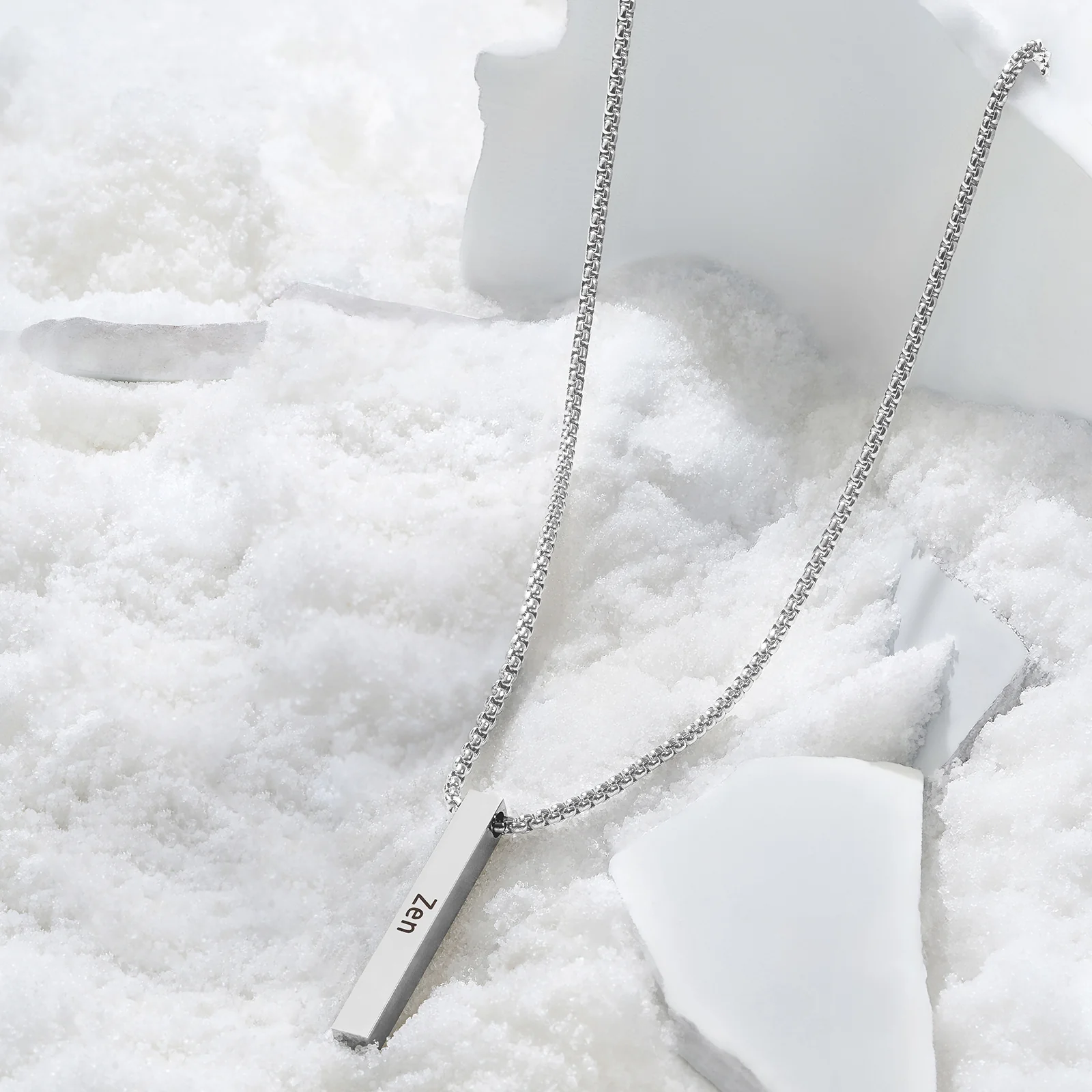 Zen Silver Men's Bar Mantra Necklace - Image 2