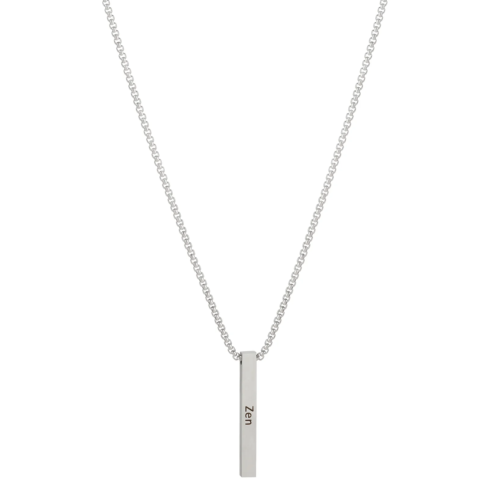 Zen Silver Men's Bar Mantra Necklace - Image 4