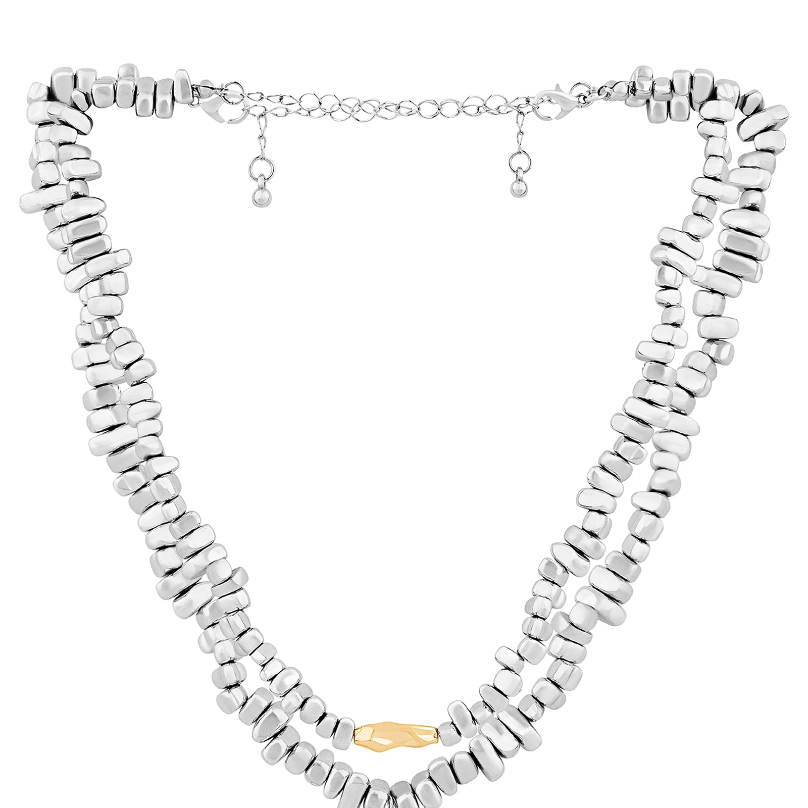 Zenthira Silver & Gold Mixed Metal Necklace - Image 3