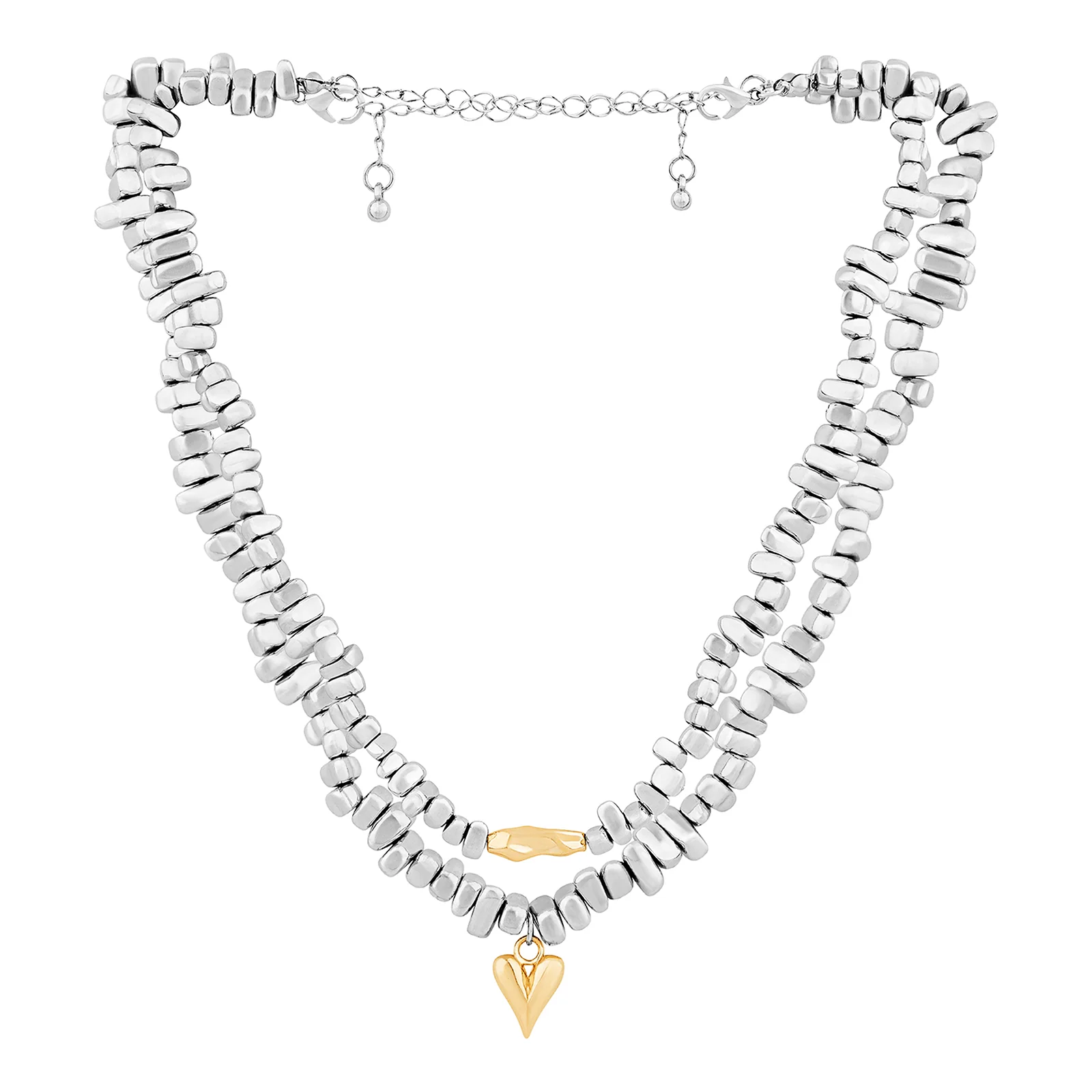 Zenthira Silver & Gold Mixed Metal Necklace - Image 4