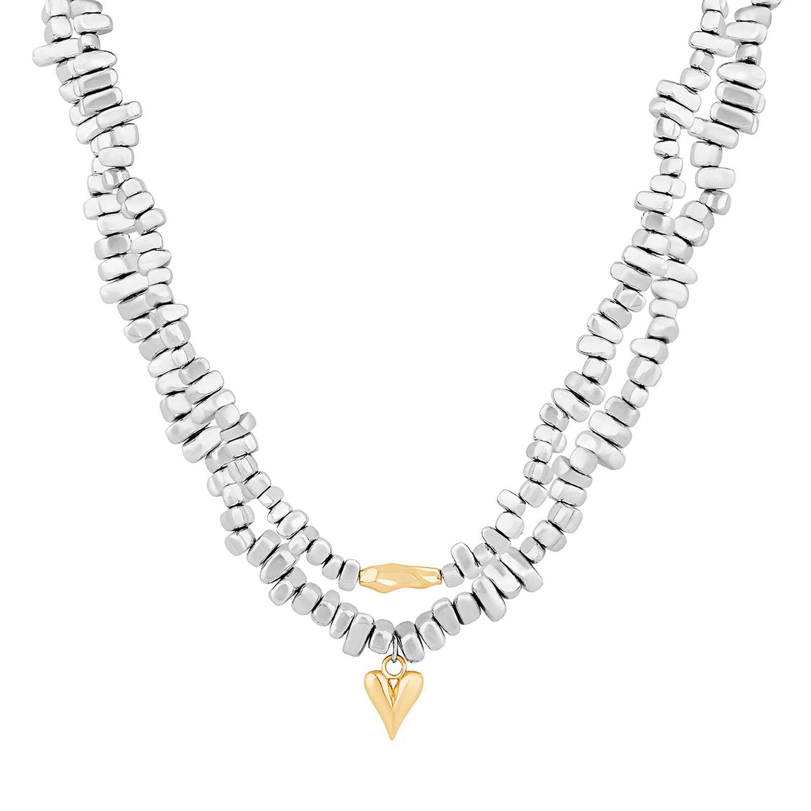 Zenthira Silver & Gold Mixed Metal Necklace - Image 5