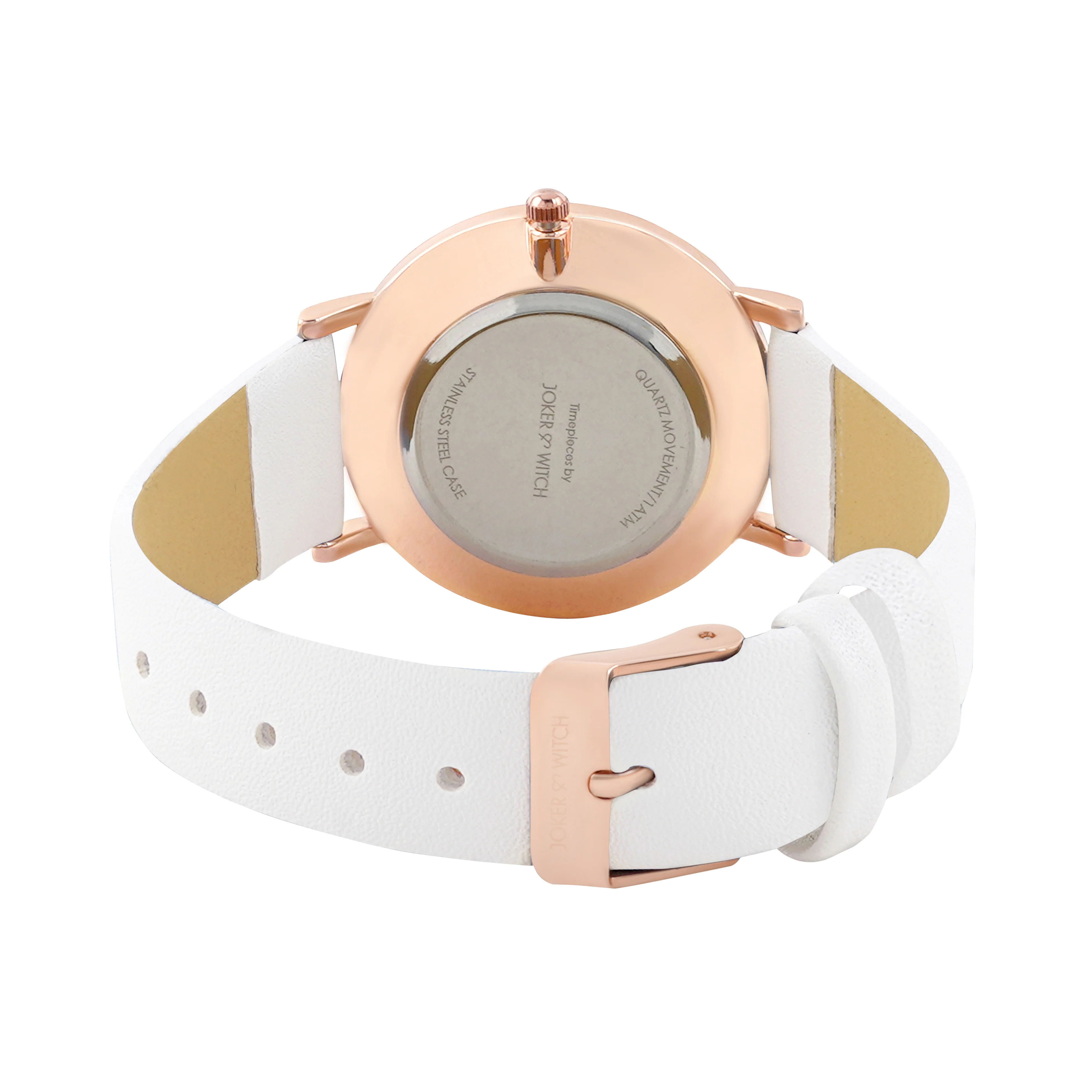 Printed Zesty Orange Medium Dial White PU Strap Women's Watch - Image 6